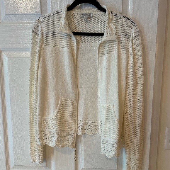 St. John Sport by Marie Gray Off-White Knit Jacket - Picture 1 of 8